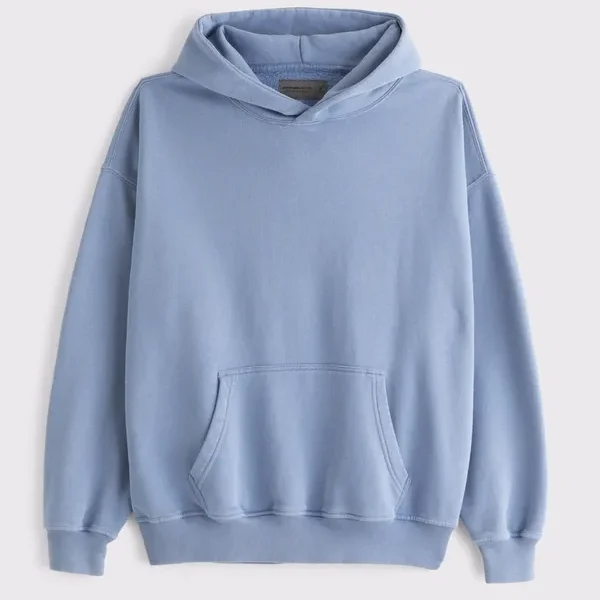 Abercrombie Essential Popover Hoodie Cool Blue