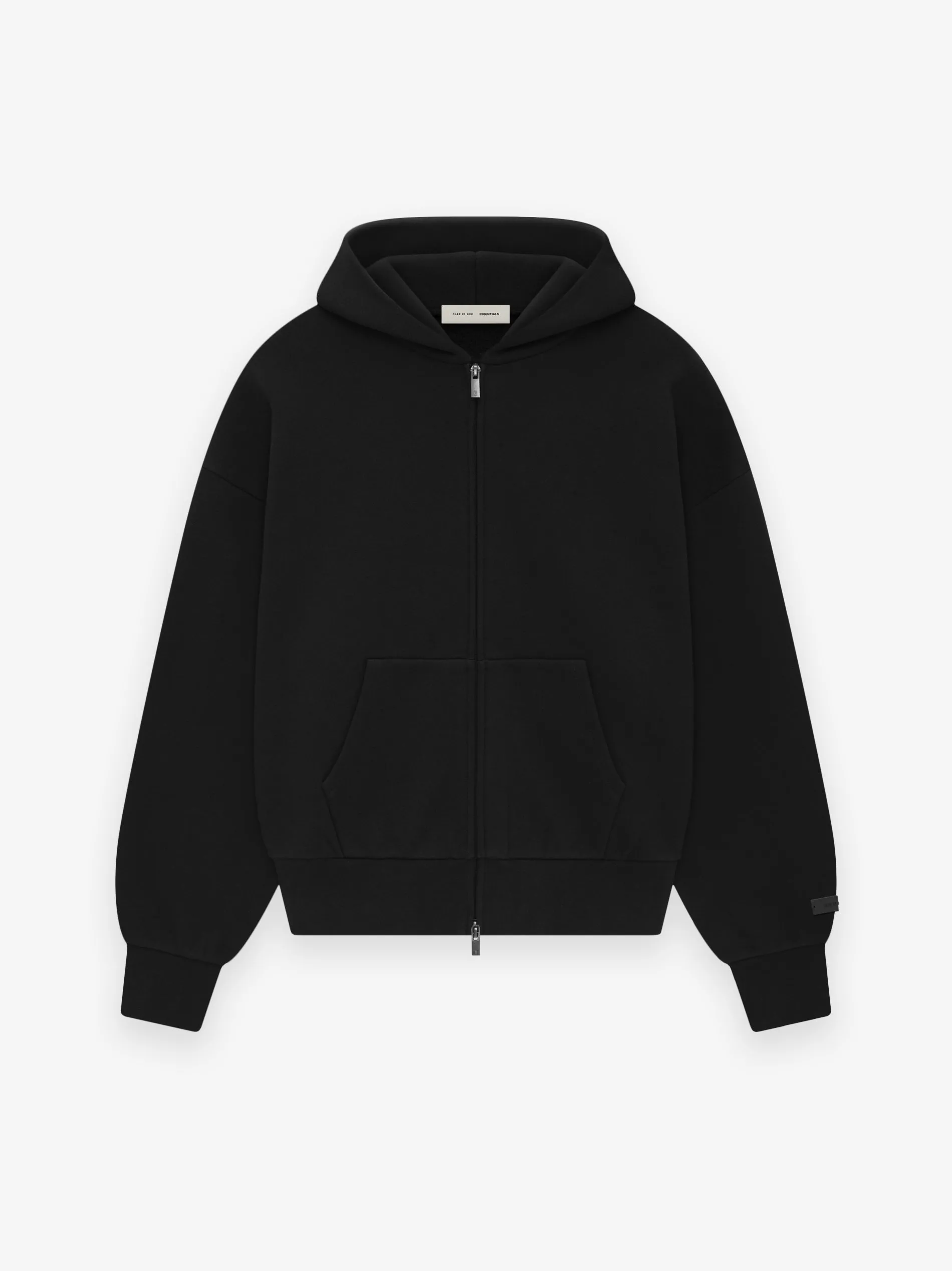 Essentials Zip Up Hoodie​ Jet Black