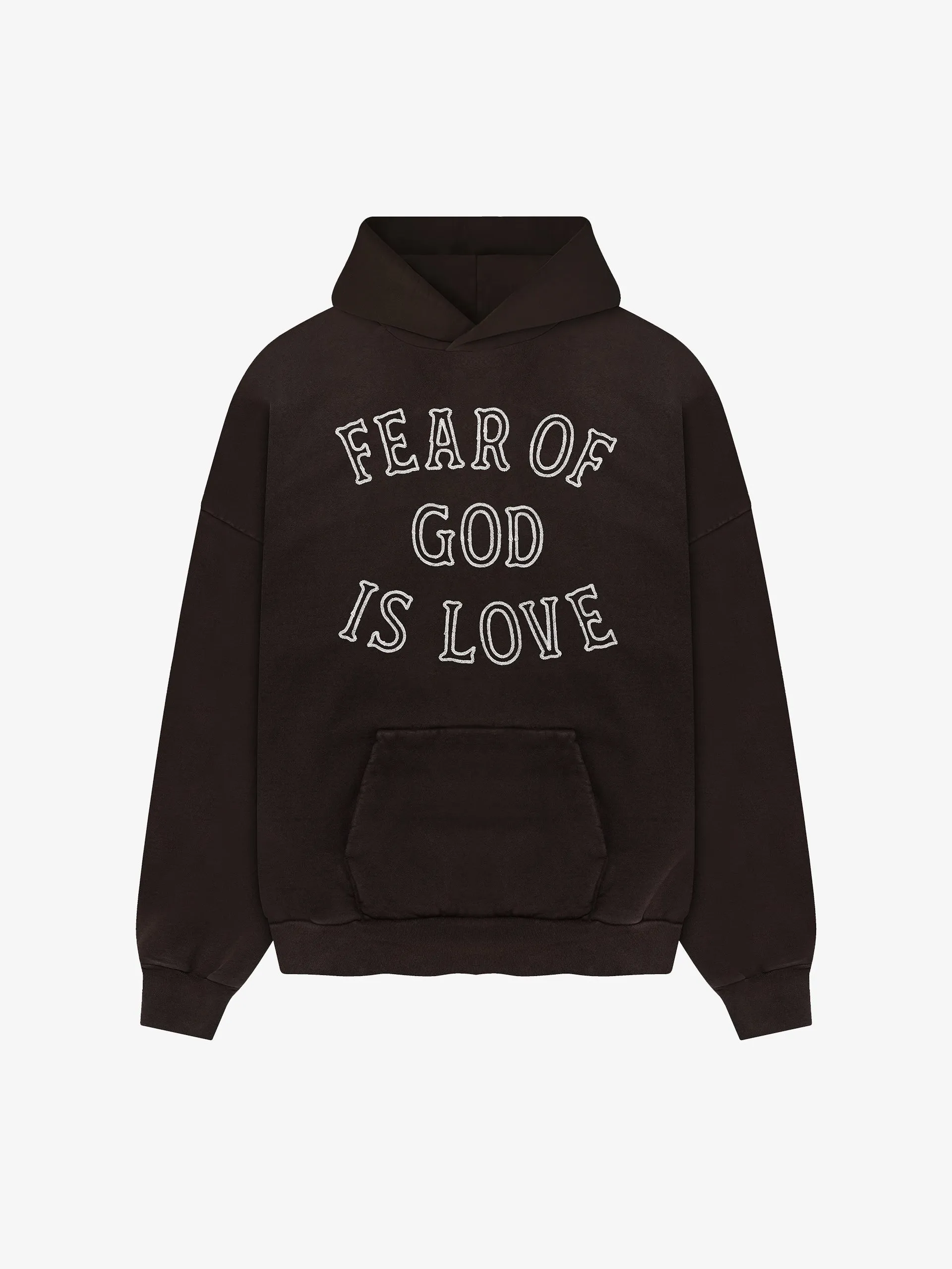 Fear of God Is Love Hoodie Brown